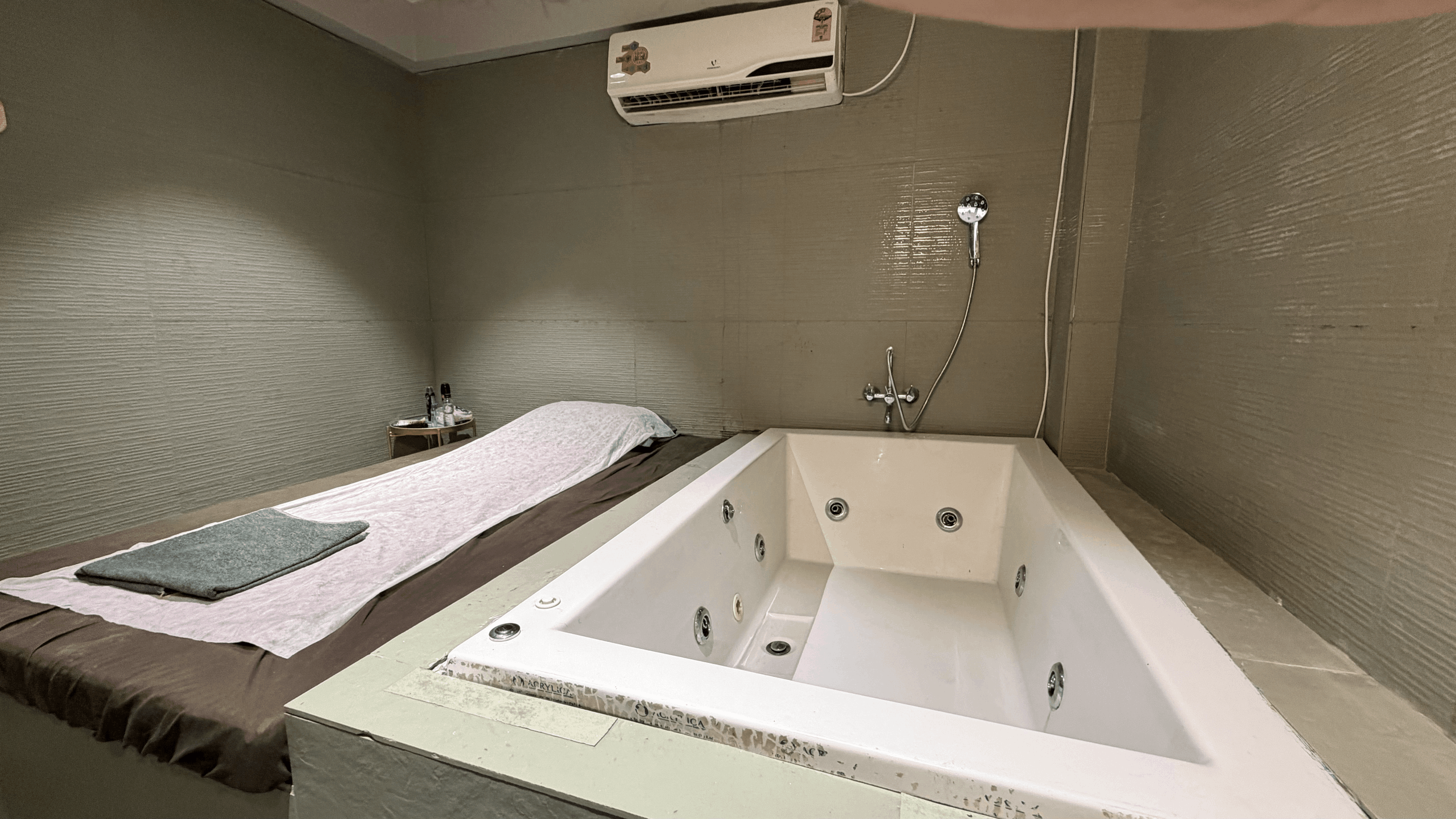 Serene spa treatment room at Blossom Spa